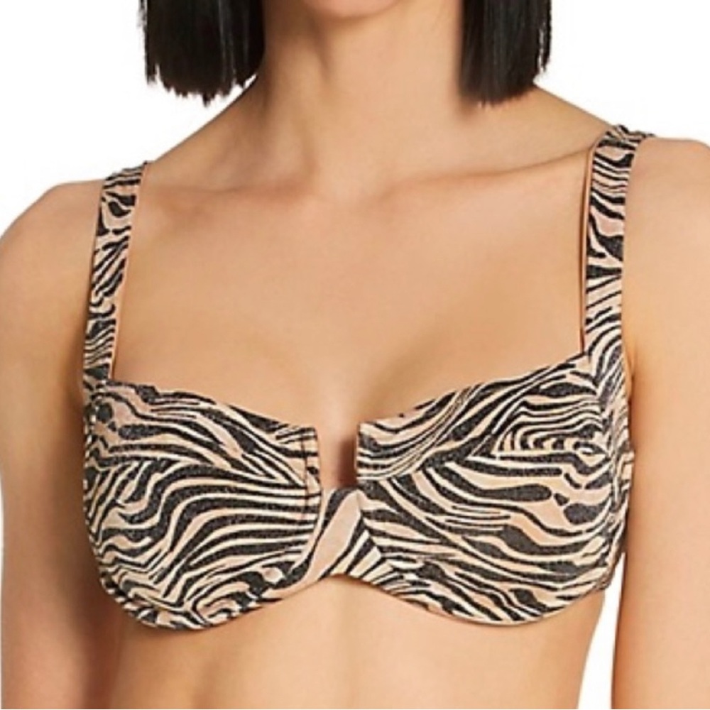 L* Space Animal Instinct Camellia Bikini Swim Top, D-cup